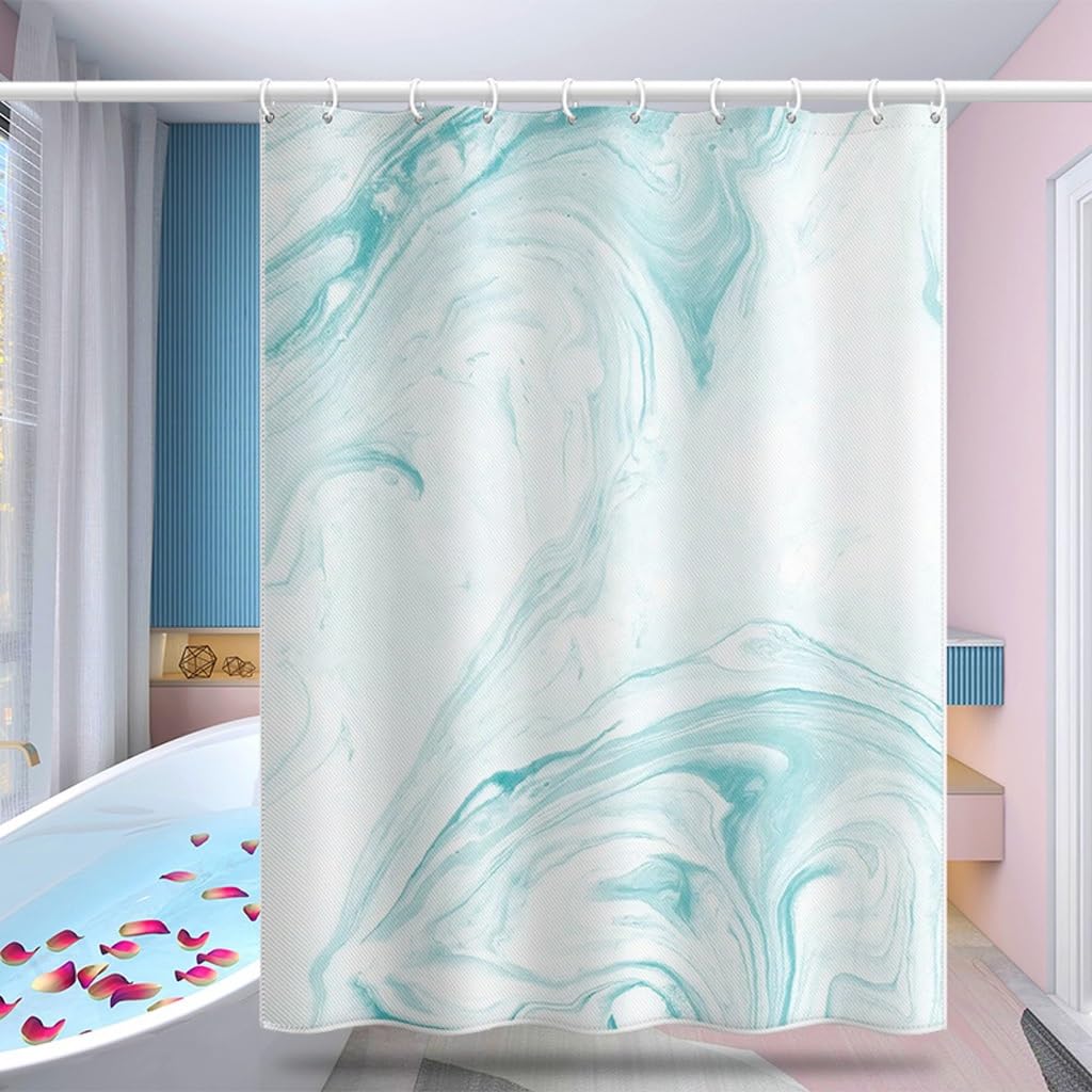 NZPOST Cortina de Ducha de baño Cortinas de bañera Cortina de Puerta de baño de Cocina Cortina Bloqueada de baño Cortina de Ducha Impermeable de poliéster con Ganchos para Ho