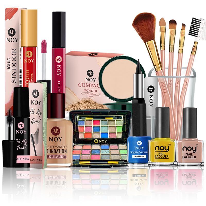 NOY Makeup Kit Combo Set Ethereal Beauty Smudgeproof & Non Transfer NO#828 (All In One Makeup Set 15 Pieces)