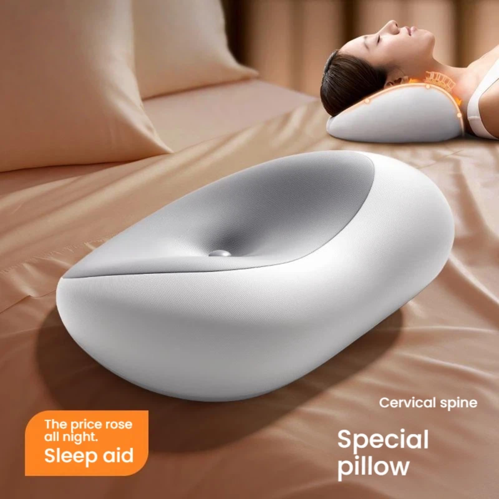 Almohada cervical, almohada de apoyo para el cuello, almohada de espuma viscoelástica, almohada ortopédica, almohada ergonómica de contorno, para aliviar el dolor de cuello y dormir mejor