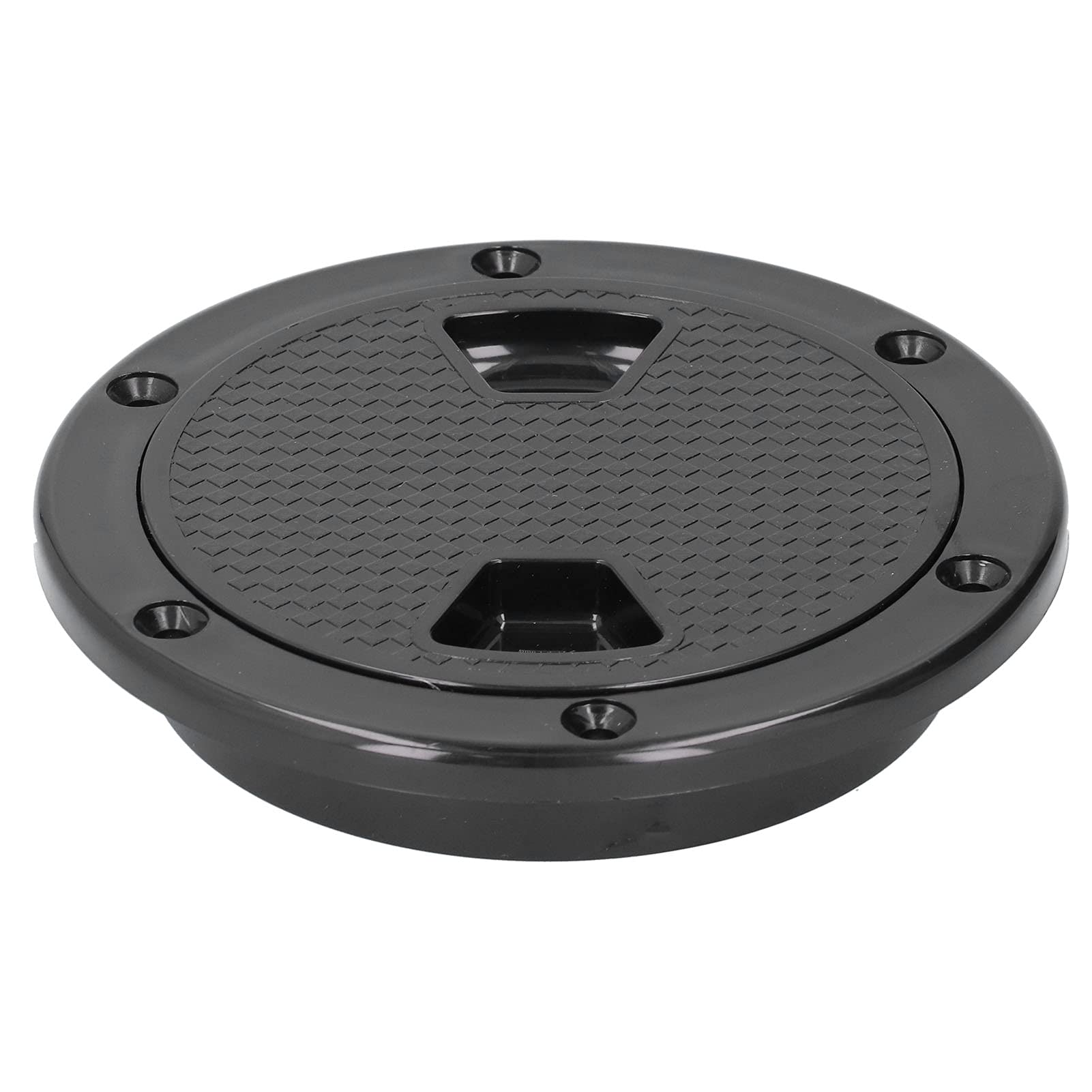 AntiUV 4in Boat Deck Plate ABS Round Inspection Hatch Cover in Black, Easy Installation for Marine Enthusiasts