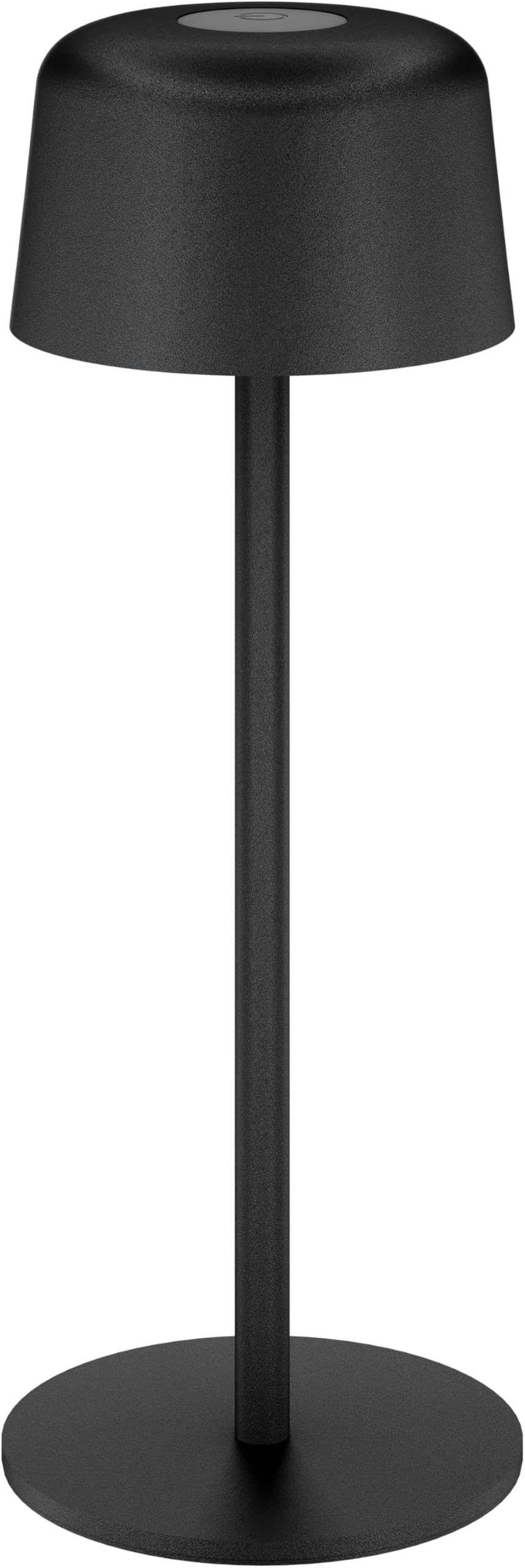 goobay Wireless LED Table Lamp 25 cm, 3 Brightness Levels, Touch Control, 150 lm, 3000 K, Warm White, Battery Life up to 12 Hours, IP44, Metal housing, incl. USB-C Charging Cable – Black, 77675