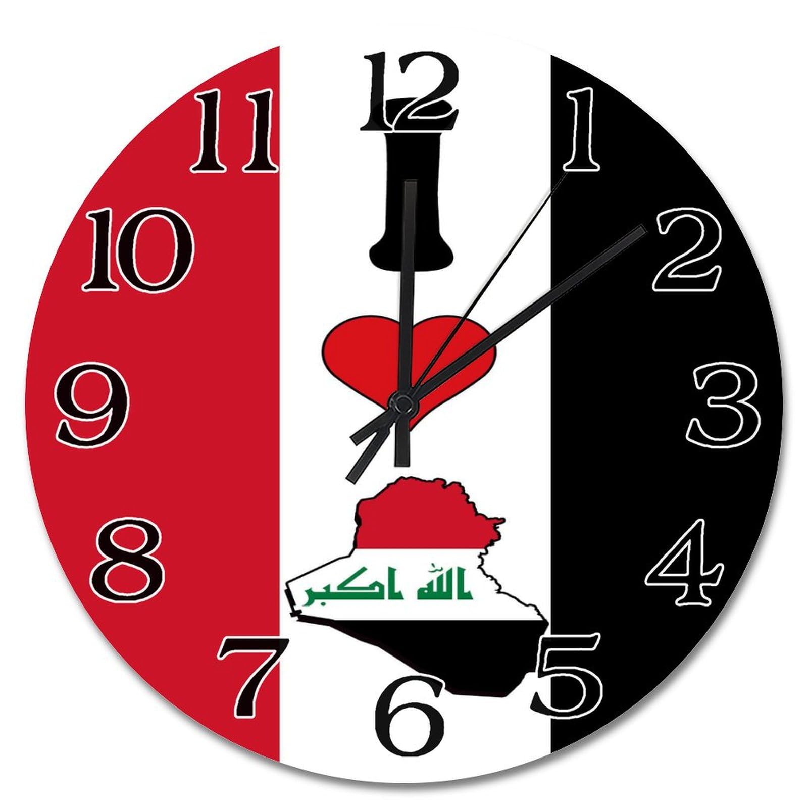 Horloge murale bois drapeau Irak : idée cadeau original ami étranger