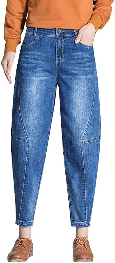 DISSA J8913 - Jeans da donna, taglio largo, tapered Blu 25 W : Amazon.it:  Abbigliamento