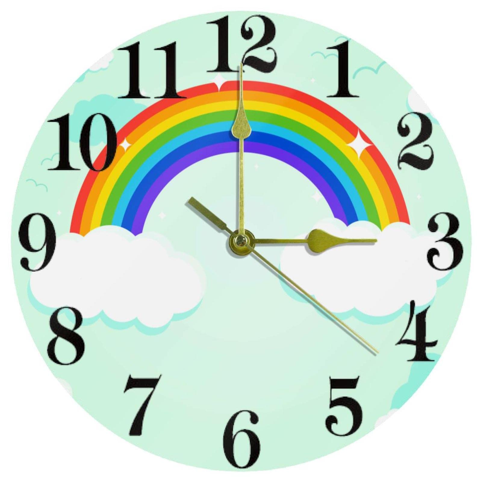 Horloge murale ronde à quartz silencieuse de 25,4 cm à piles
