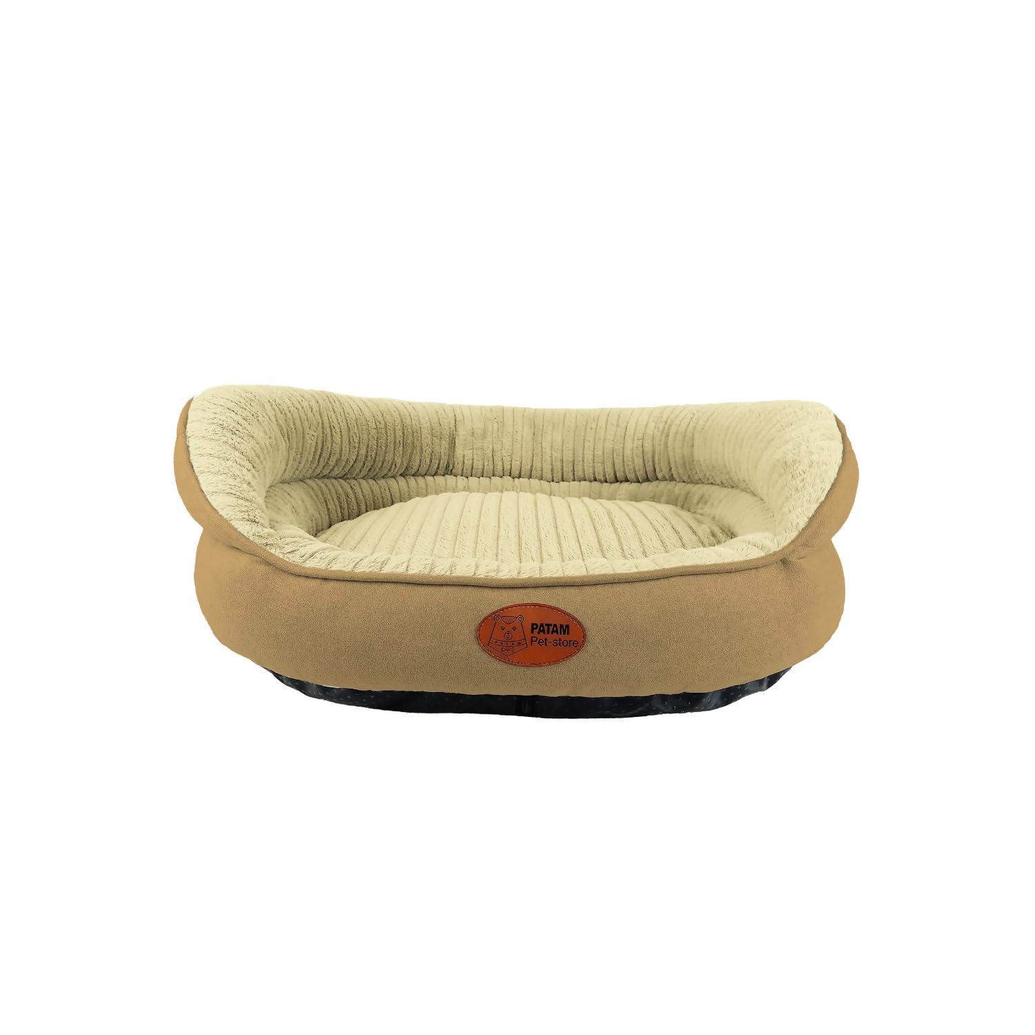Shiro Corde Canapé pour Chien et Chat Déhoussable Lavable en Machine Lit Doux avec Bordure surélevée Fond antidérapant 61 x 51 x 23 cm