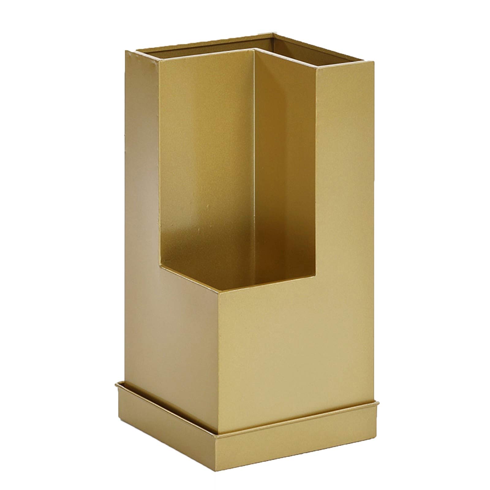 Gonmdopy Yellow Umbrella Stand, Household Umbrella Stand, Square Umbrella Racks, High Capacity Metal Umbrella