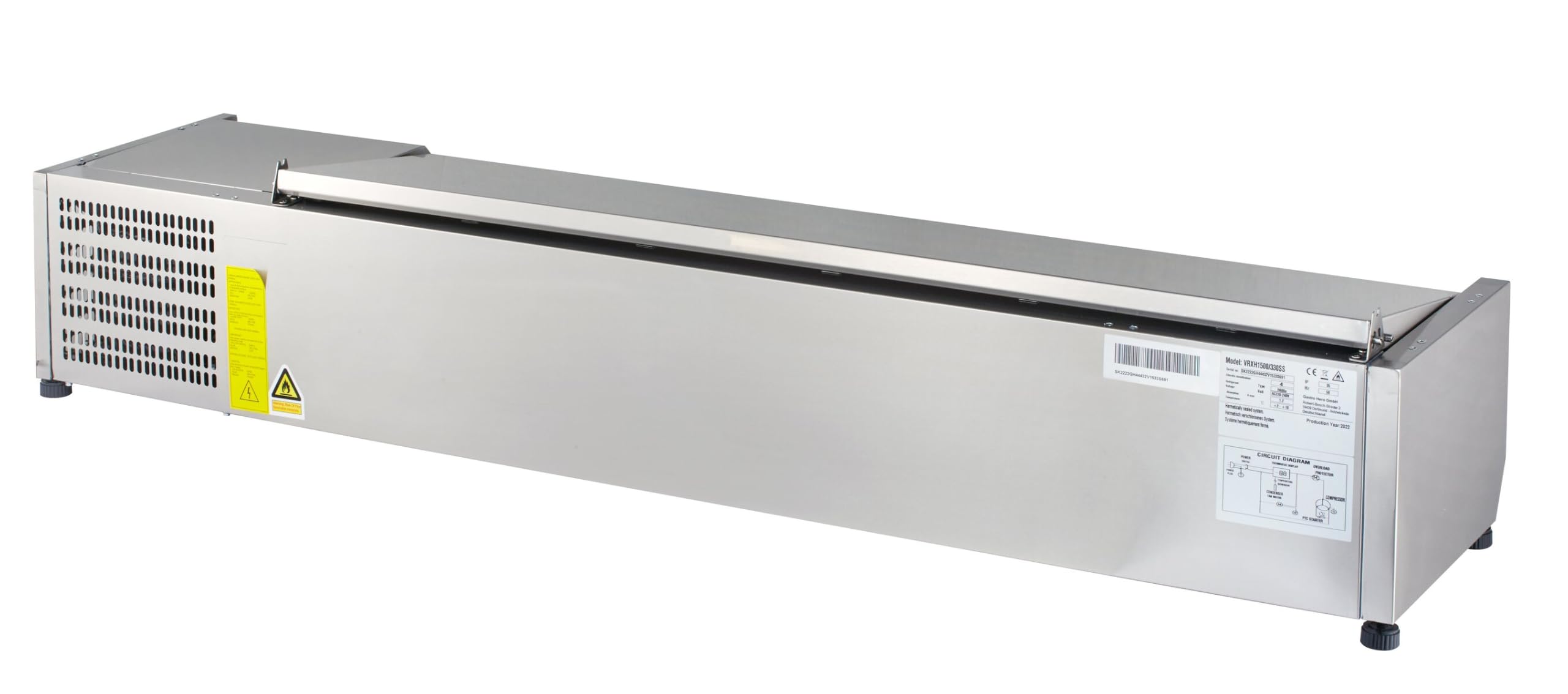 GastroHero Saladette à poser ECO 6 x GN 1/4 | CHR Fournitures de la restauration