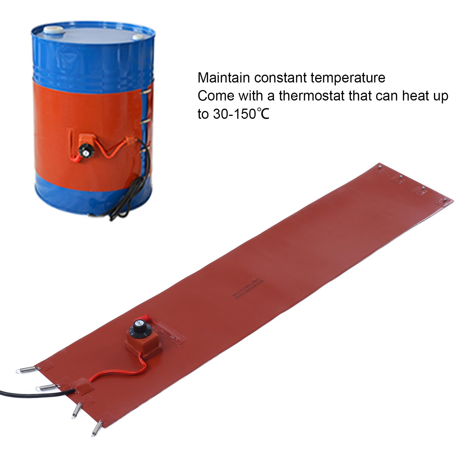 Riscaldatore per Fusti con Termostato, Riscaldatore per Fusti 50 Litri, Riscaldatore per Fusti a Olio 1200 W 30-150 ℃ con Termostato 250 Mm X 1140 Mm (Spina UE 220V)
