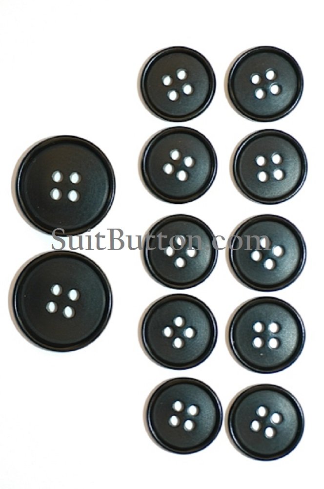 Black Suit Button Set Single Button Front