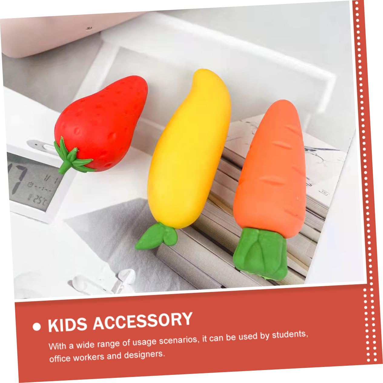 Abaodam 15stücke Kawaii Mini Früchte Radiergummis Kreative Erdbeere Mango Und Karotte Multifunktionale Schulbedarf Radierer Für Studenten Für Klassenzimmer Und Büro