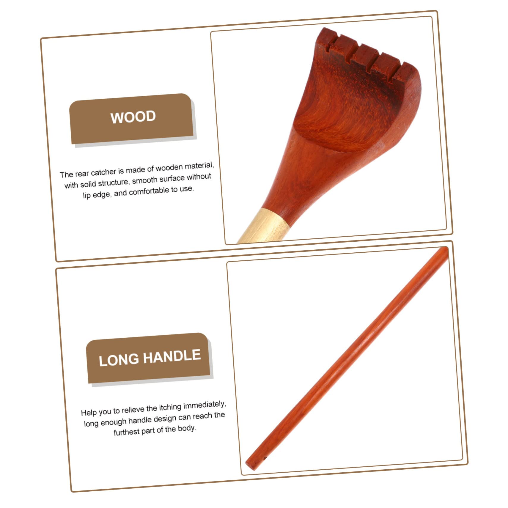 Anneome Long Handle Wooden Backscratcher Stick for Back Itching Anti-Itch Tool for Men Women