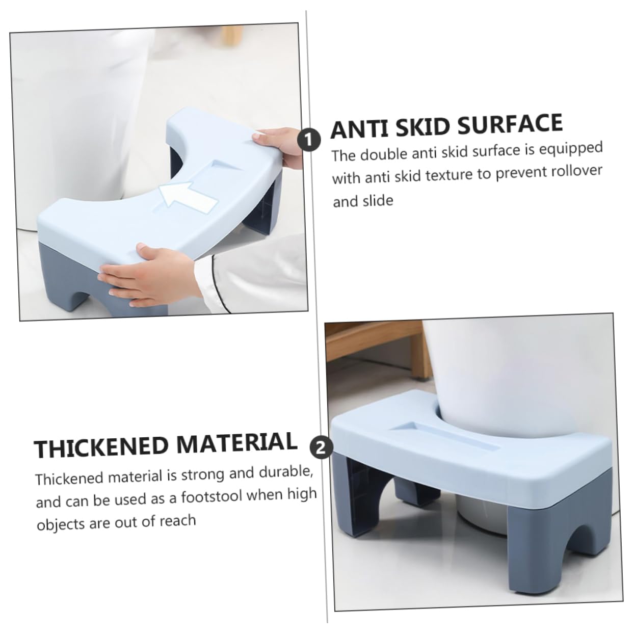 Didiseaon 1pc Toilet Stool Footstool Squat Toilet Footstool Stepping Stool Pp Blue