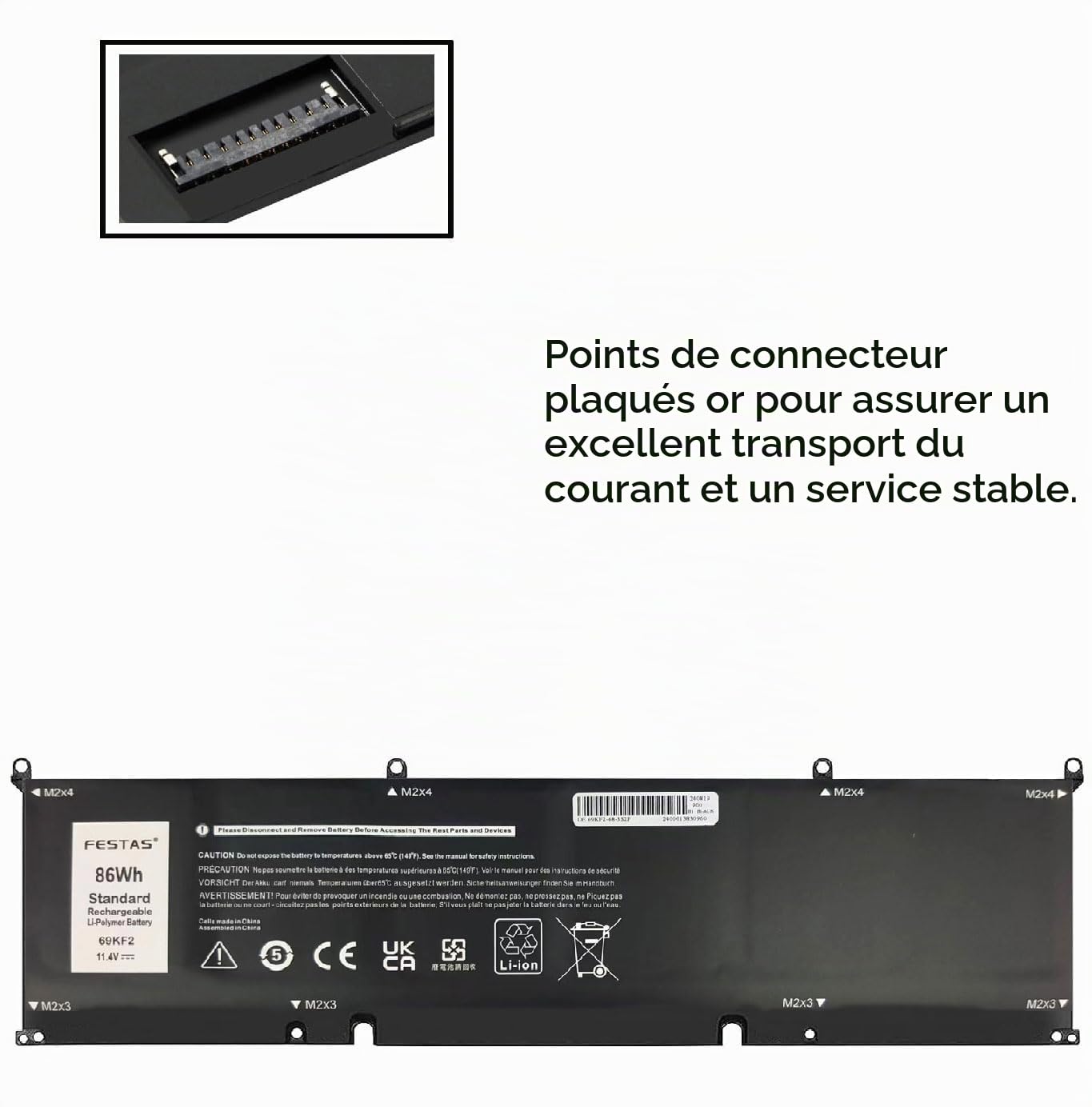 FESTAS 69KF2 Batterie Compatible avec Dell XPS 15 9500 Precision G15 5510