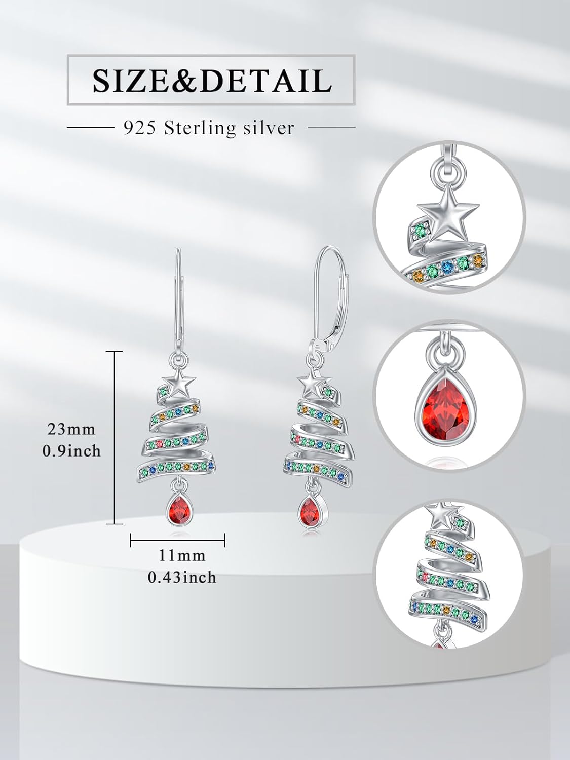 Christmas Earrings for Women 925 Sterling Silver Christmas Tree/Snowman/Snowflake/Penguin/Christmas Reindeer Dangle Earrings Winter Holiday Xmas Jewelry Birthday - Image 5