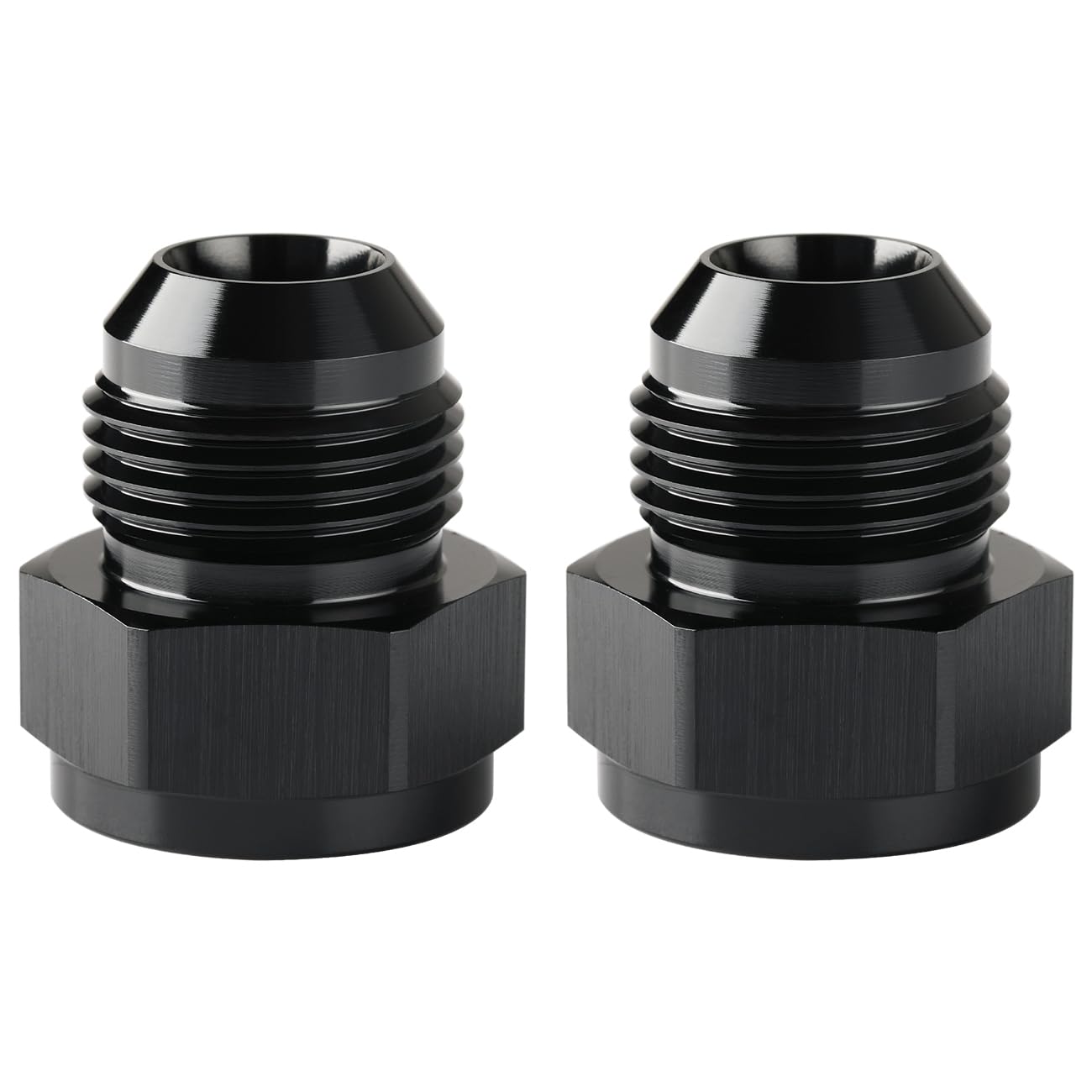 12AN Female to 16AN Male Flare Expander Fitting Adapter Aluminum Black, Pack of 2