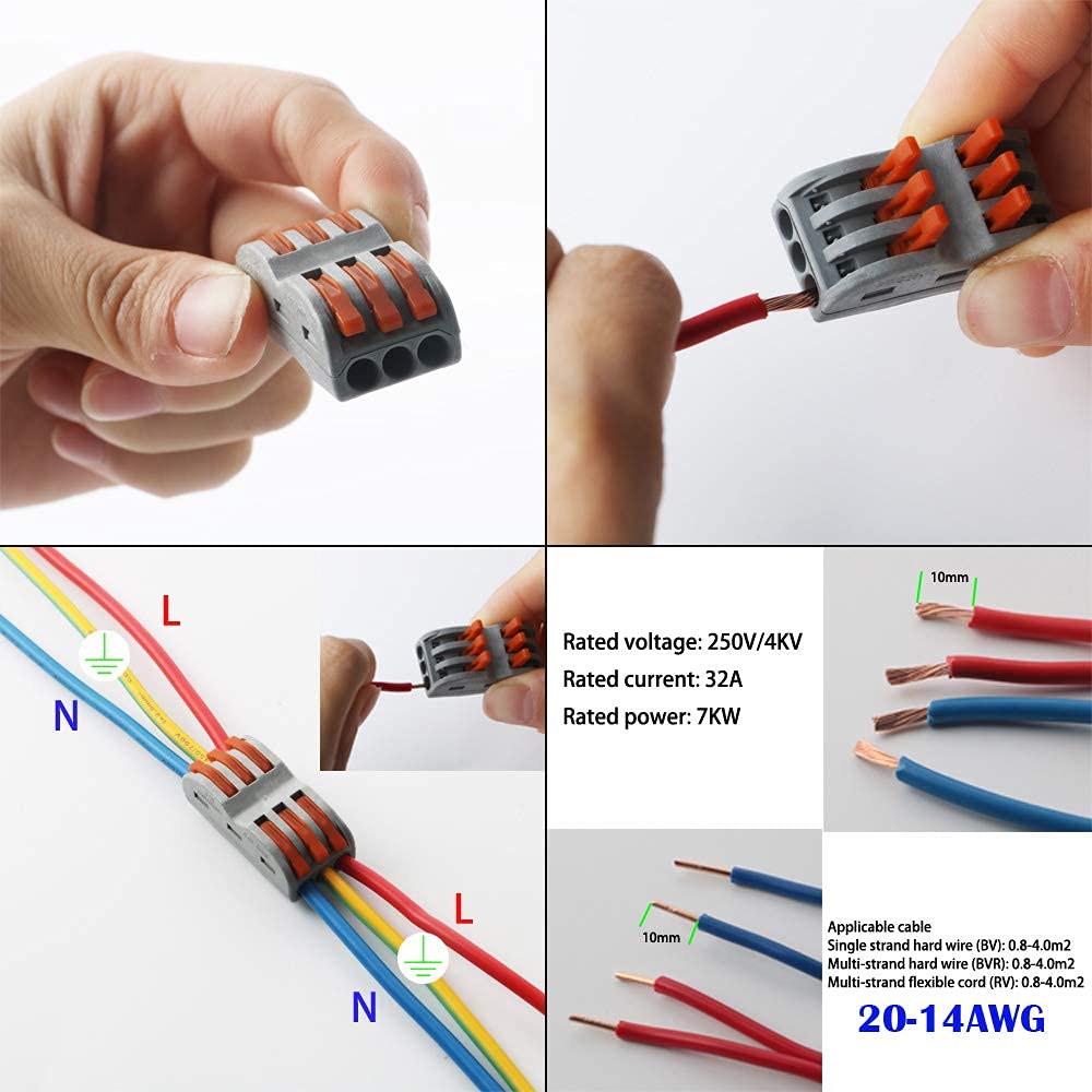 Bornes De Connexion, CESFONJER Connecteurs De Fil Compacts