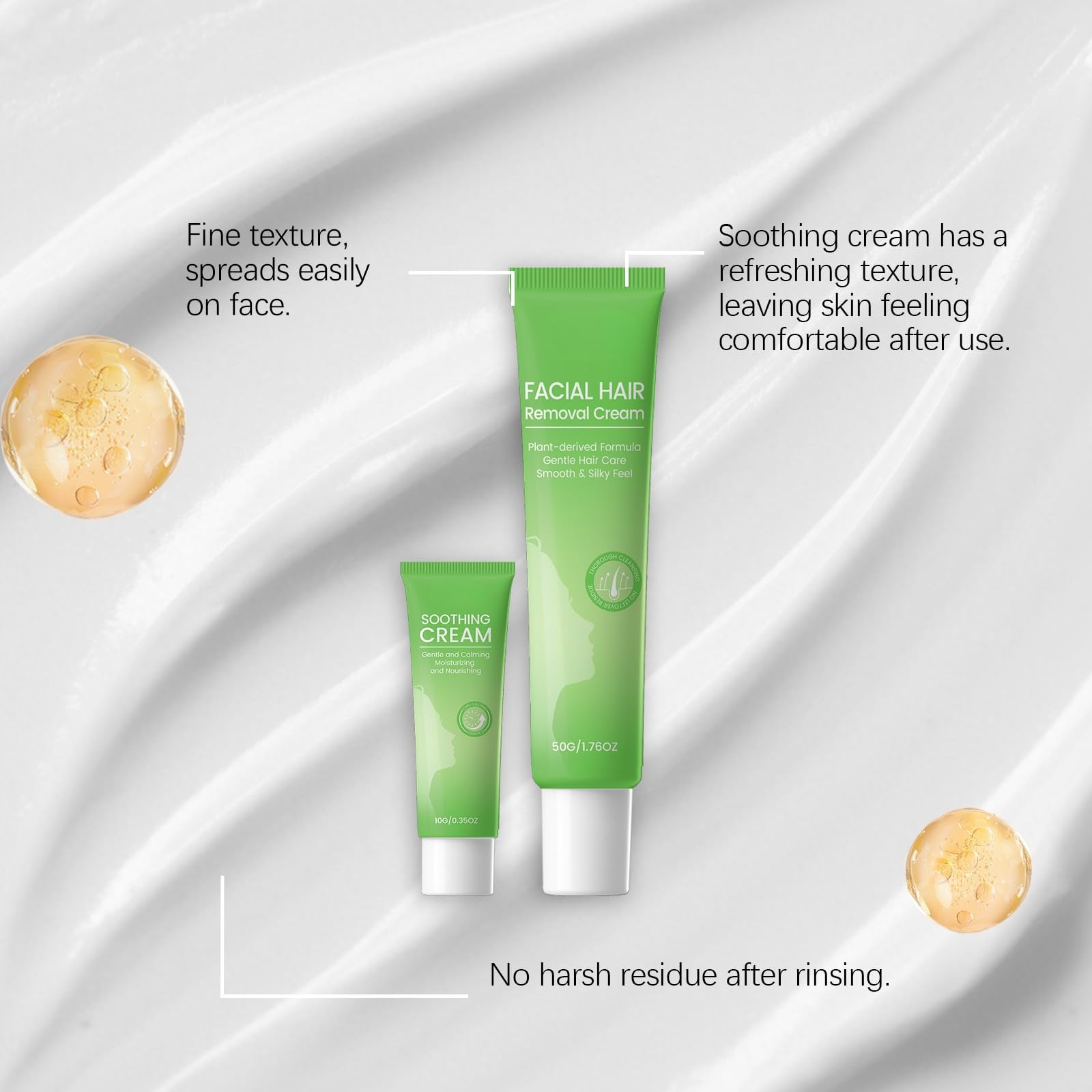 Schmerzfreies Gesichtshaarentfernungs-Set Für Empfindliche Haut, Damen Enthaarungscreme Mit Passender Beruhigungscreme, Hausgebrauch Für Oberlippe Und Kinn (6 PCS)