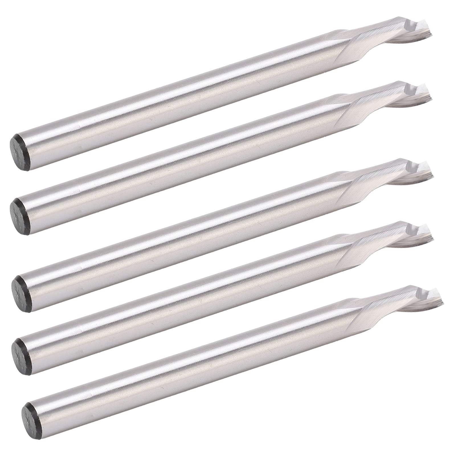 Frez trzpieniowy spiralny 1 flet frez CNC stal szybkotnąca 8mm Shank 5 sztuk zestaw do frezarki CNC obrabiarki do drewna