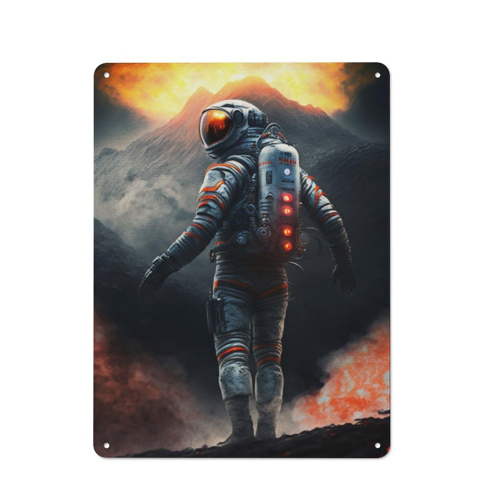 Junmoney Painting Astronomy Metal Wall Sign 40X30cm Featuring For Workshop Wall, Suited To Metal Sign Collectors