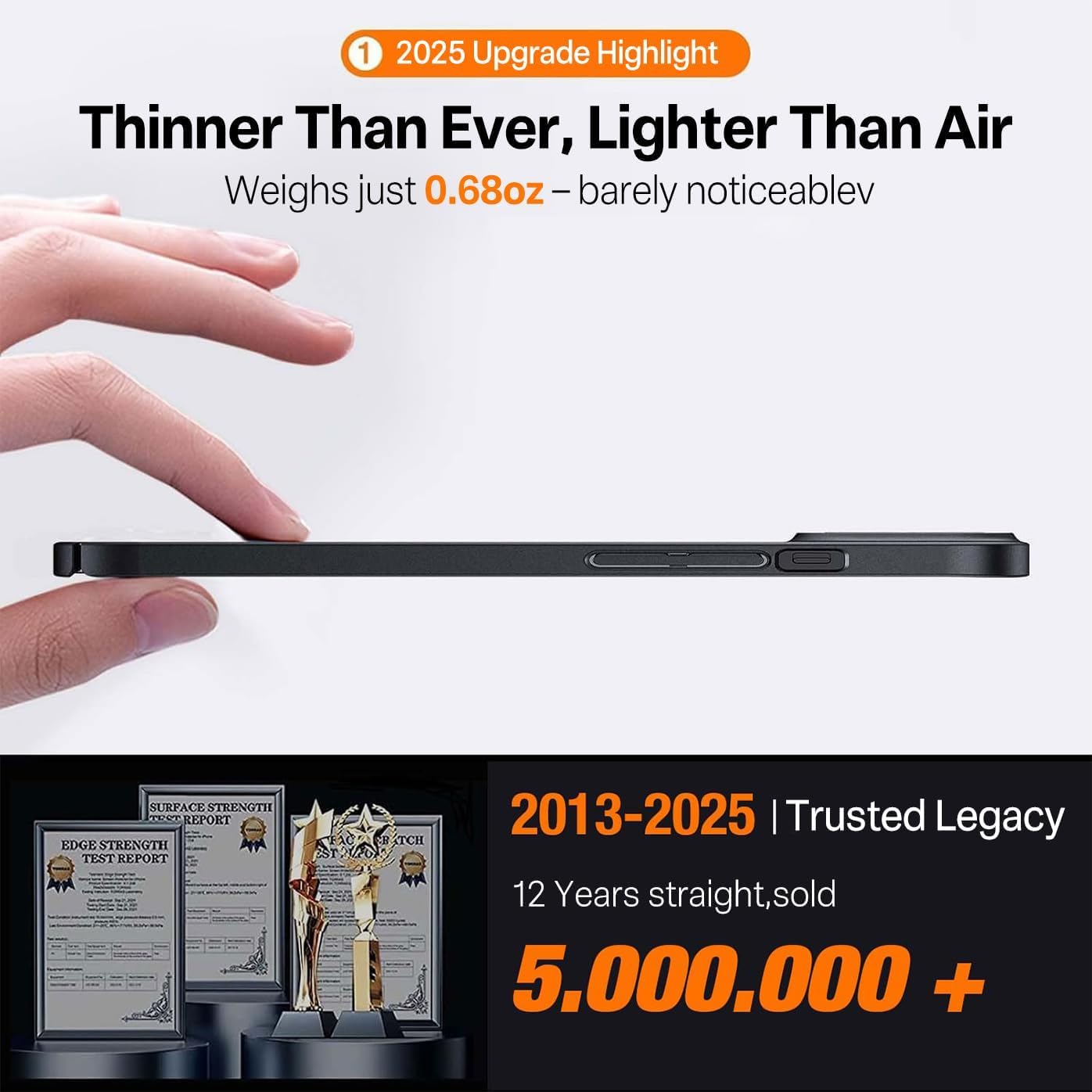 TORRAS Slim Fit for iPhone 16 Pro Max Case Clear, Ultra Thin Phone Case for iPhone 16 Pro Max, Non Yellowing Anti-Scratch Hard Plastics Lightweight iPhone 16 Pro Max Phone Case 6.9'', Clear - Image 4