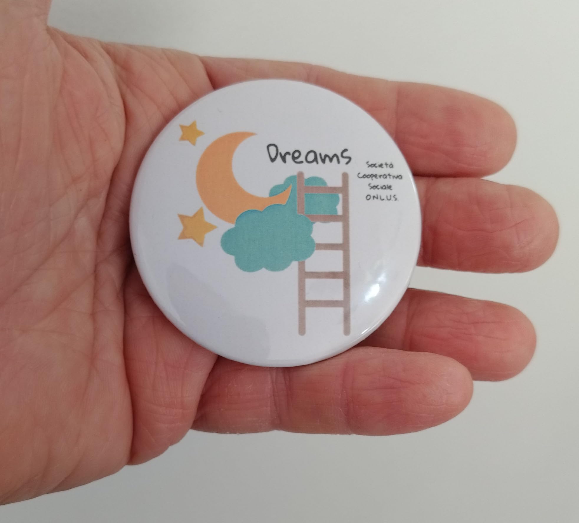 Magicostore 24 Spillette Grandi da 59mm Personalizzate con il Tuo Logo - Grafica, Argento, Casual, Versatile, Bright