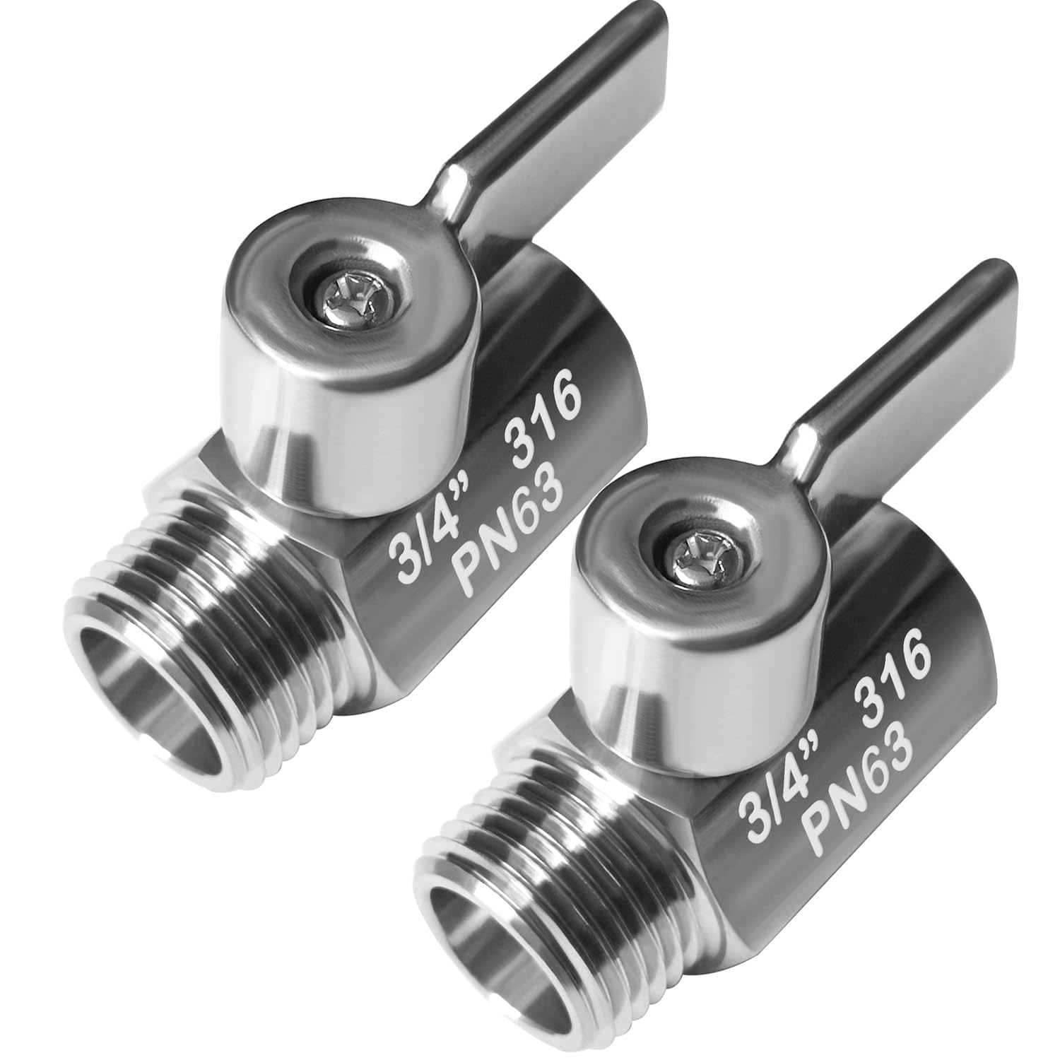 Vanne d'arrêt sphérique inox 316 NPT 1/2 mâle femelle mini robinet