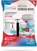 Vista 1 de Bolsas de sellado de compresión para almacenamiento al vacío, ahorro de espacio para ropa, ropa de cama, manta, edredón con bomba de mano