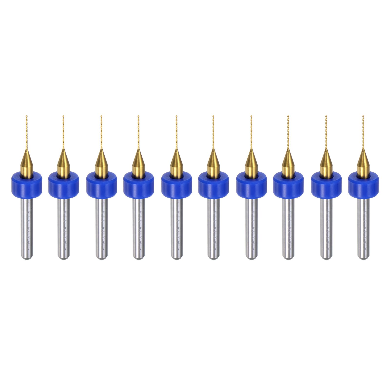 uxcell 10pcs PCB Drill Bits 1/8" Shank 0.5mm Titanium Coated Carbide Micro Twist Mini Drill Bits Set Rotary Drilling Tool for Print Circuit Board Jewelry CNC Engraving