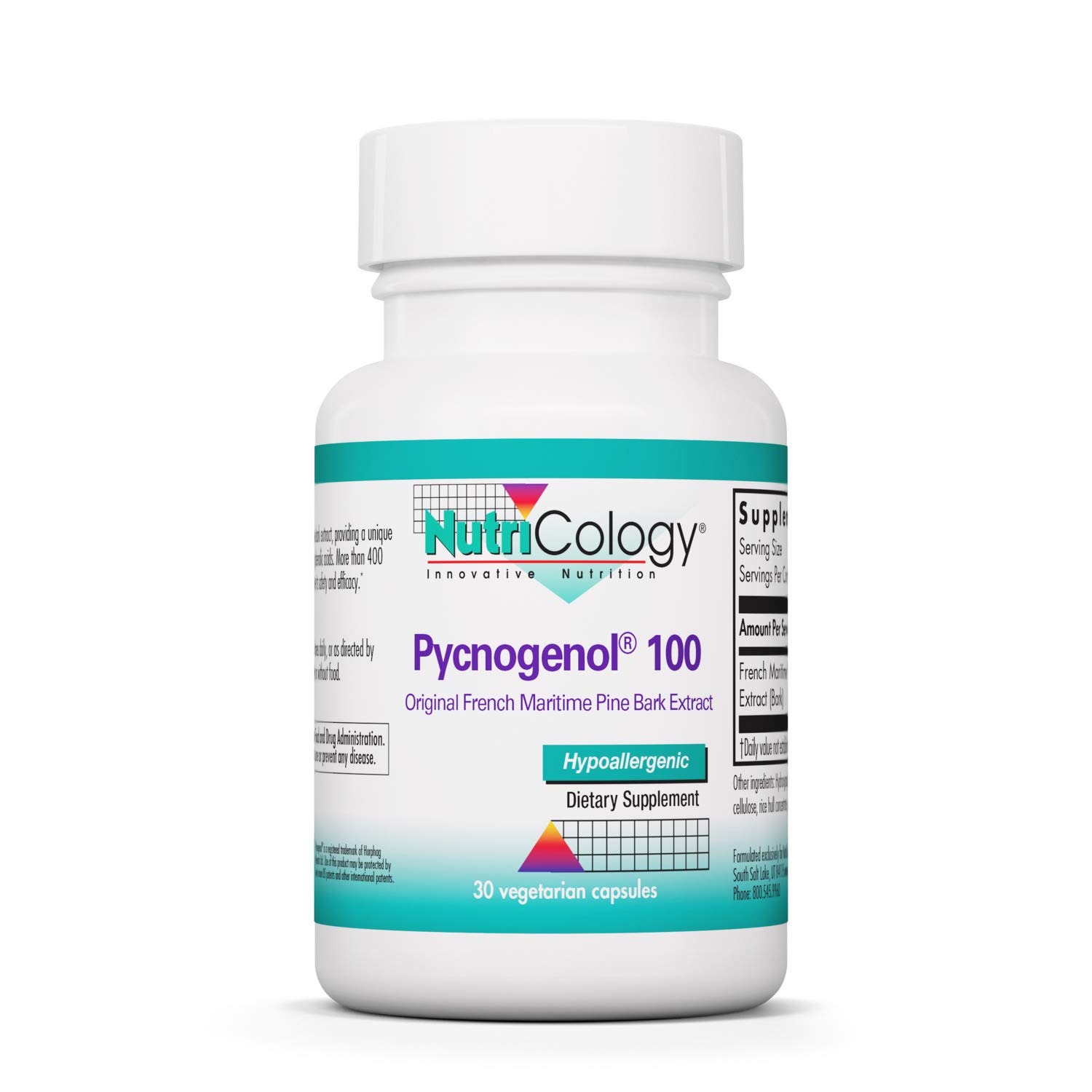 Nutricology, Pycnogenol 100, 30 Vegetarian Capsules