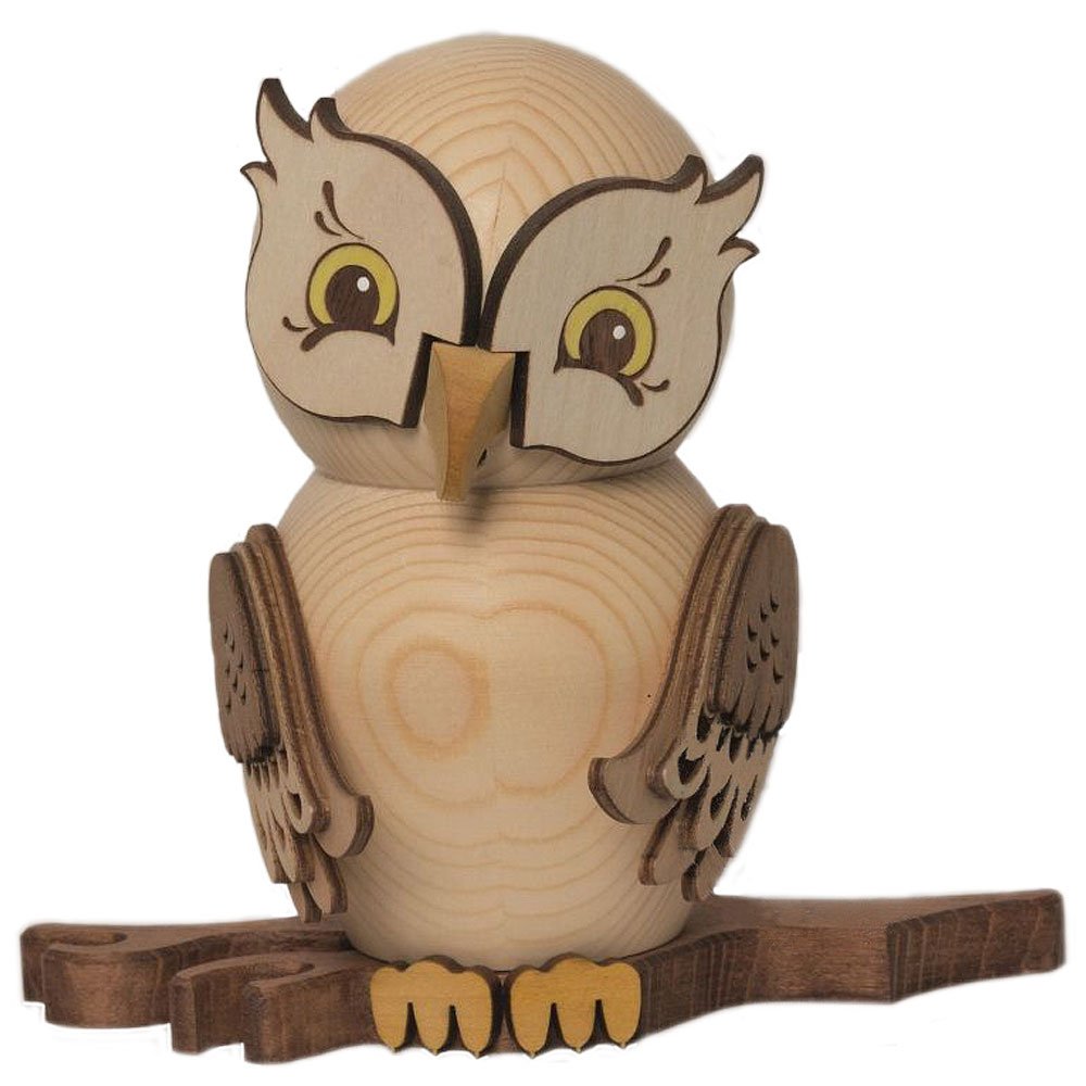 Drechslerei Kuhnert Räuchermann Eule natur 15 cm Neuheit 2014 37200
