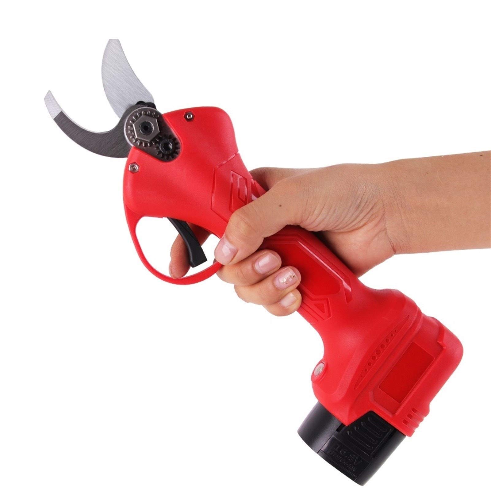 TEmkin Cesoie elettriche per potatura Potatore per Alberi Elettrico Senza Fili 16V Batteria Ricaricabile Forbici per Rami di cesoie Regolabili Potatura Giardino o Prato