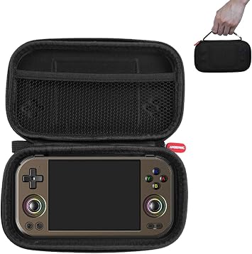 For ANBERNIC RG477M Case, Protective Cover, Storage Bag, HVUYAL RG477M Protective Storage Case, Water Repellent, Full Protection, Lightweight, Dirt/Shock Resistant, Carrying Case, RG477M, Suitable for Gadget Storage, Convenient to Carry Black