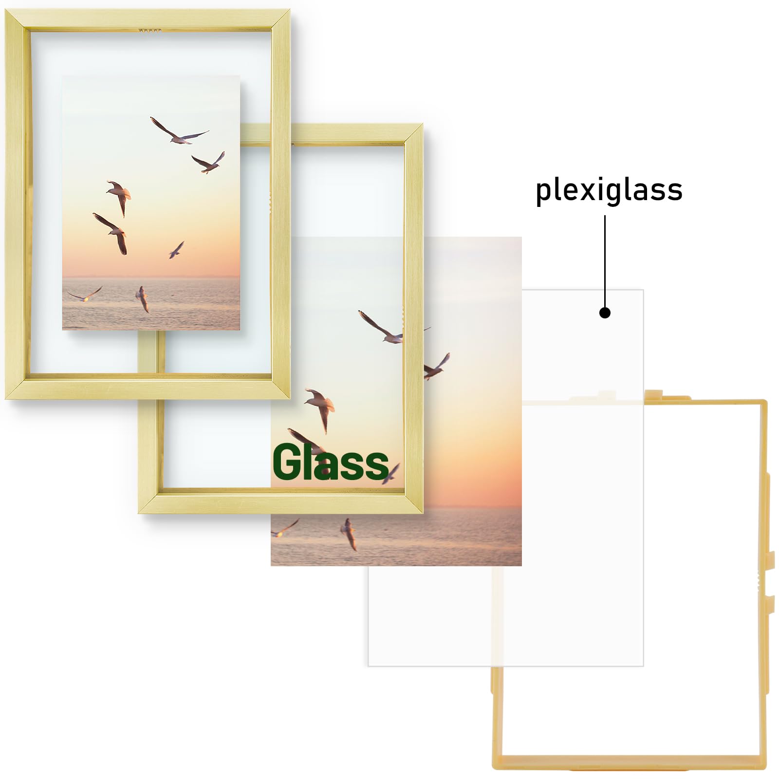Frame Company Drummond Range - Cornice portafoto con passepartout avorio per foto formato A4, dimensioni a scelta, con vero vetro, 35,5 x 28 cm, colore: carbone