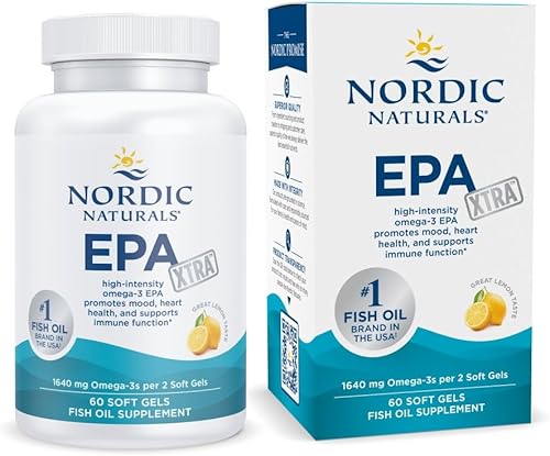 Nordic Naturals EPA Xtra Lemon - 60 geles blandos - 1640 mg Omega-3 - Fórmula EPA de alta intensidad para estado de ánimo positivo salud cardíaca e