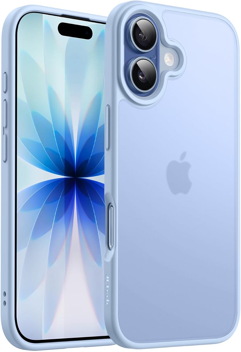 JETech Matte Case for iPhone 17 6.3-Inch, Shockproof Military Grade Drop Protection, Frosted Translucent Back Minimalist Phone Cover, Anti-Fingerprint (Mist Blue)