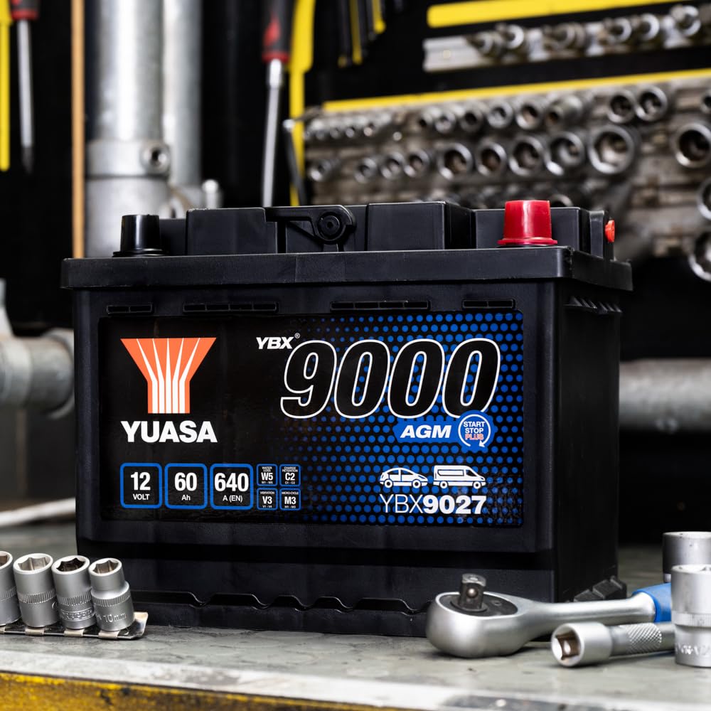 YUASA Batería 60, Ah 640, A/EN YBX9027 L 242mm B 175mm H 190mm Compatible con VW Polo V Hatchback 6R1, 6C1 up! Hatchback 121, 122, BL1, BL2, BL3, 123 Golf 7 Hatchback 5G1, BQ1, BE1, BE2, PEUGEOT