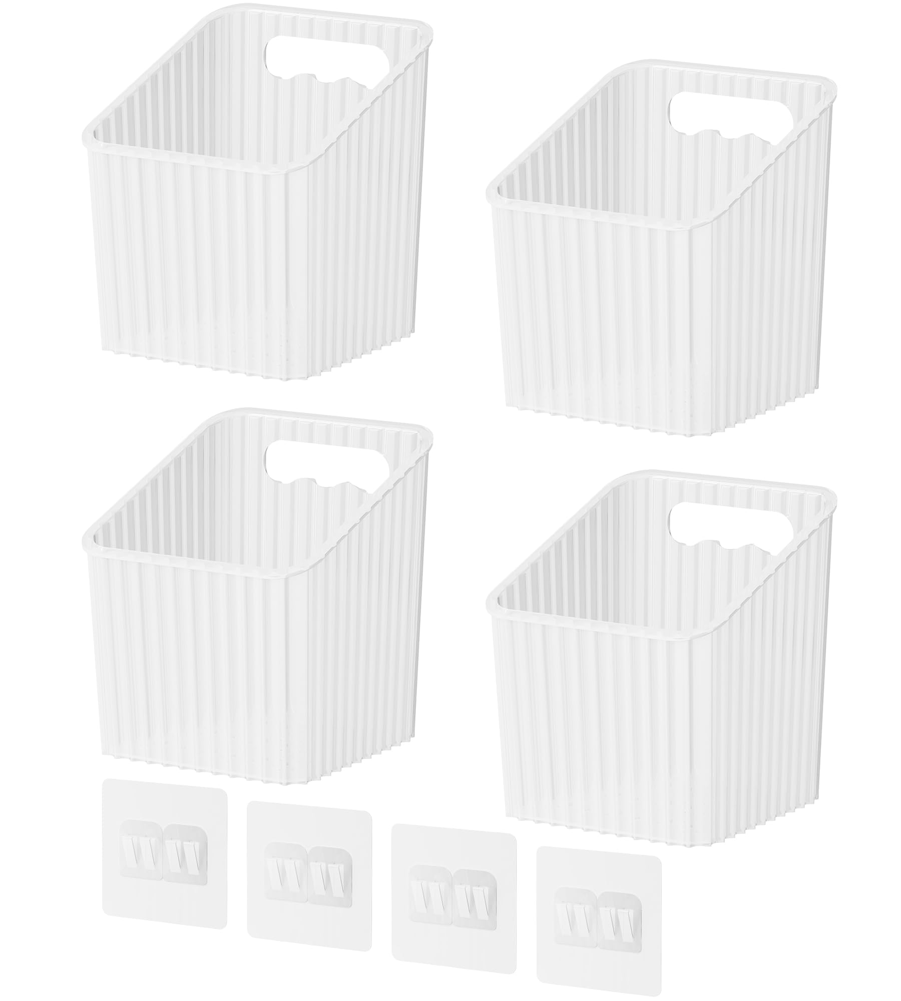 NiHome 4-Pack Plastic Wall Mount Storage Caddy for RV Camper Storage and Organization Self Adhesive Cabinet Door Organizer