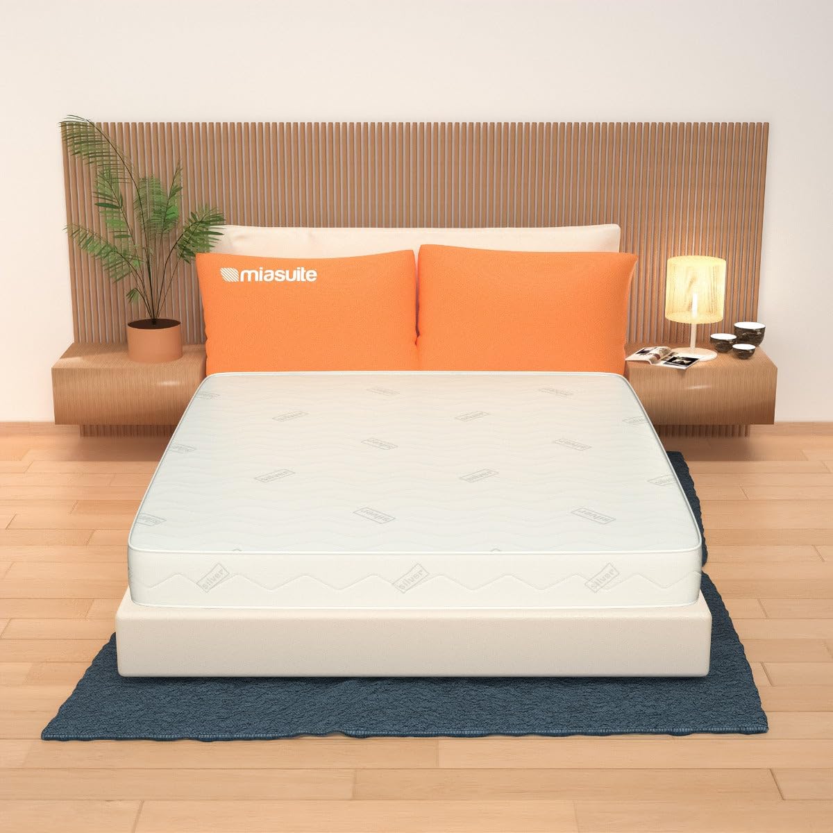 MiaSuite Materasso Memory Foam Singolo 80x190 cm, Alto 20 cm - Rivestimento Silver, Antibatterico, Antiacaro, Indeformabile. Dimora H20