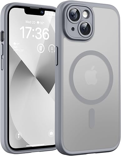 Miniatura 163 de TOCOL Funda magnética para iPhone 15, protección completa mejorada de la cámara, compatible con Magsafe, protección contra caídas, translúcida mate,