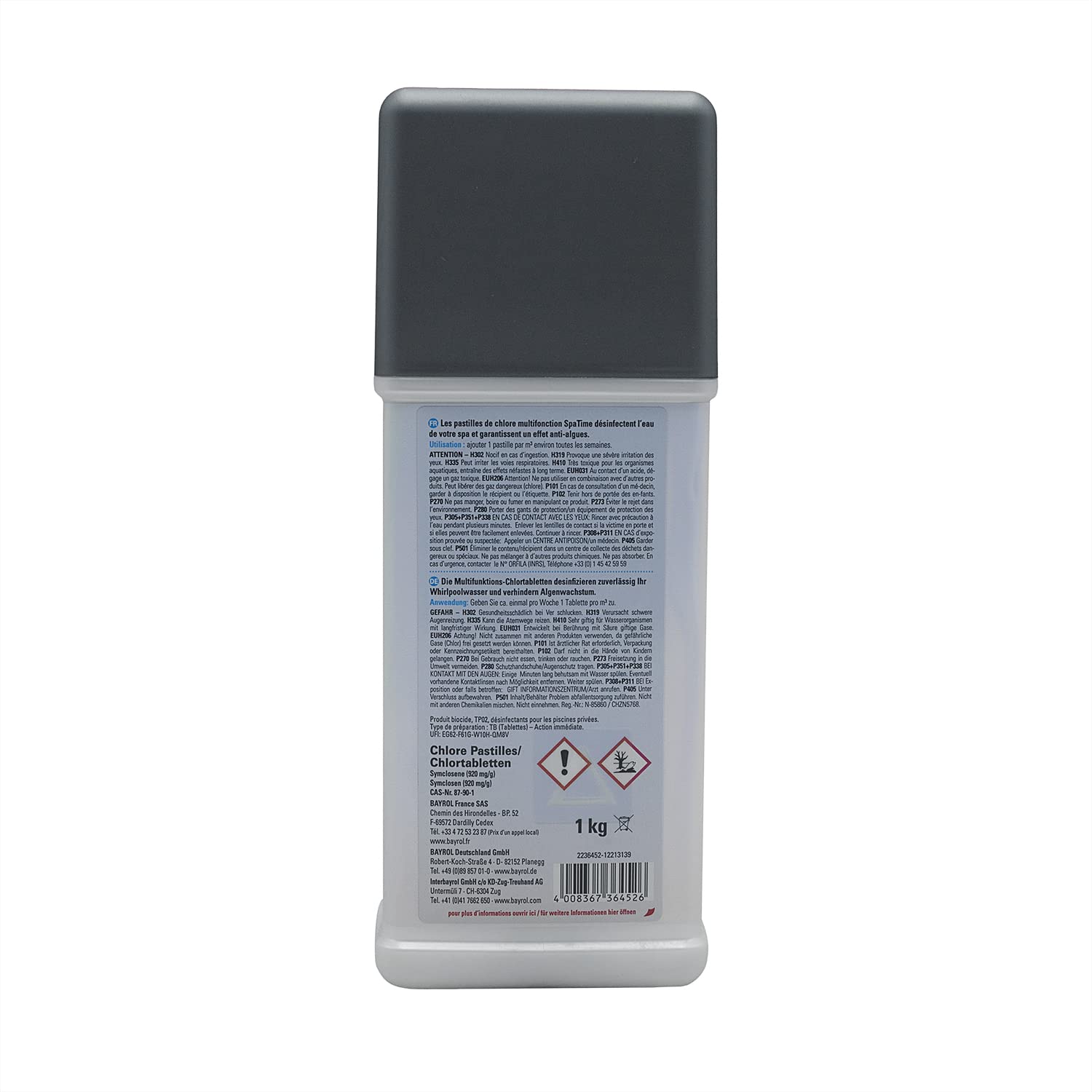 BAYROL SpaTime Chlore Multifonction Pastilles 20g - 1kg | Chlore Lent Stabilisé Multiaction - Désinfection Régulière Multifonction - Dissolution Lente + 10 Tests HPS OFFERTS 6 en 1