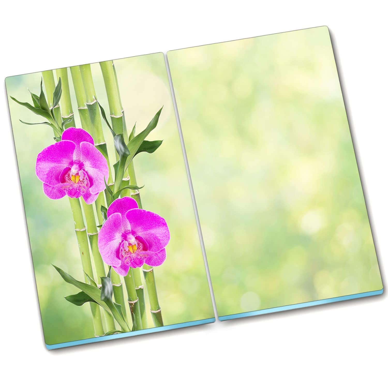 Protection de pulvérisation en verre durci Décormat 2x30x52 cm avec motif orchidée pour plaque cuisine