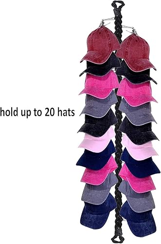 Miniatura 3 de Organizador de tapas de cadena de almacenamiento, soporte para gorras, sistema de gorras, organizador de gorras de béisbol con 20 clips de acero