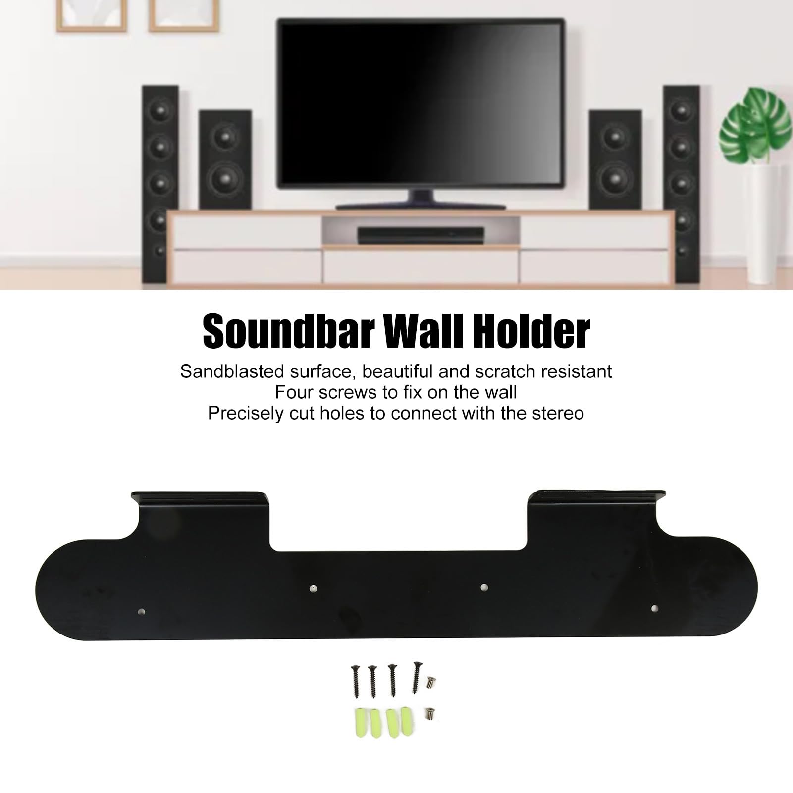 FILFEEL Soporte de Pared para Barra de Sonido Soundbar 900: Soporte de Aleación de Aluminio con Aberturas de Orificios Precisas, Fácil Instalación y Diseño Que Ahorra Espacio
