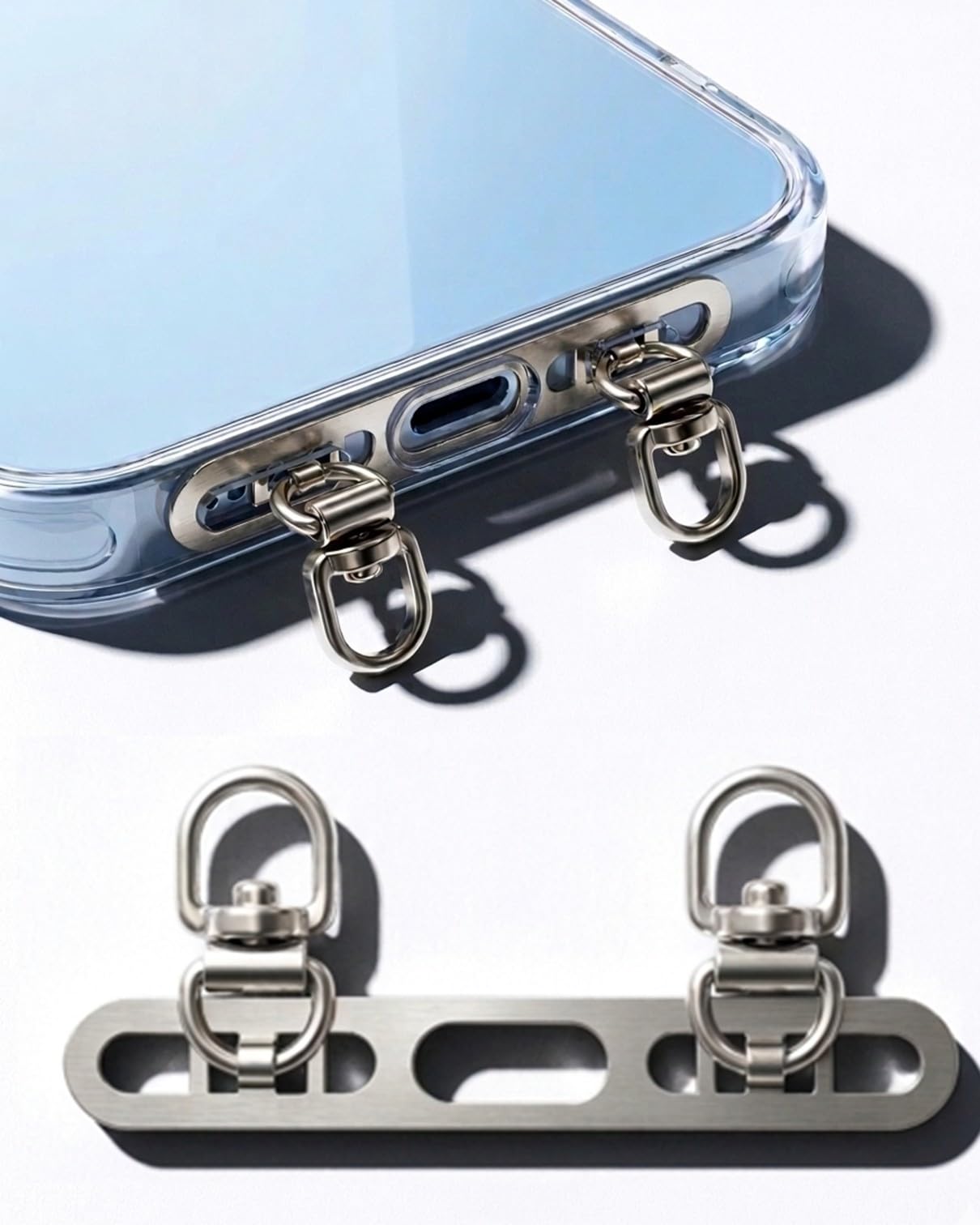 【360°回転でストレスフリーな充電対応設計】 スマホ ストラップホルダー 2口…