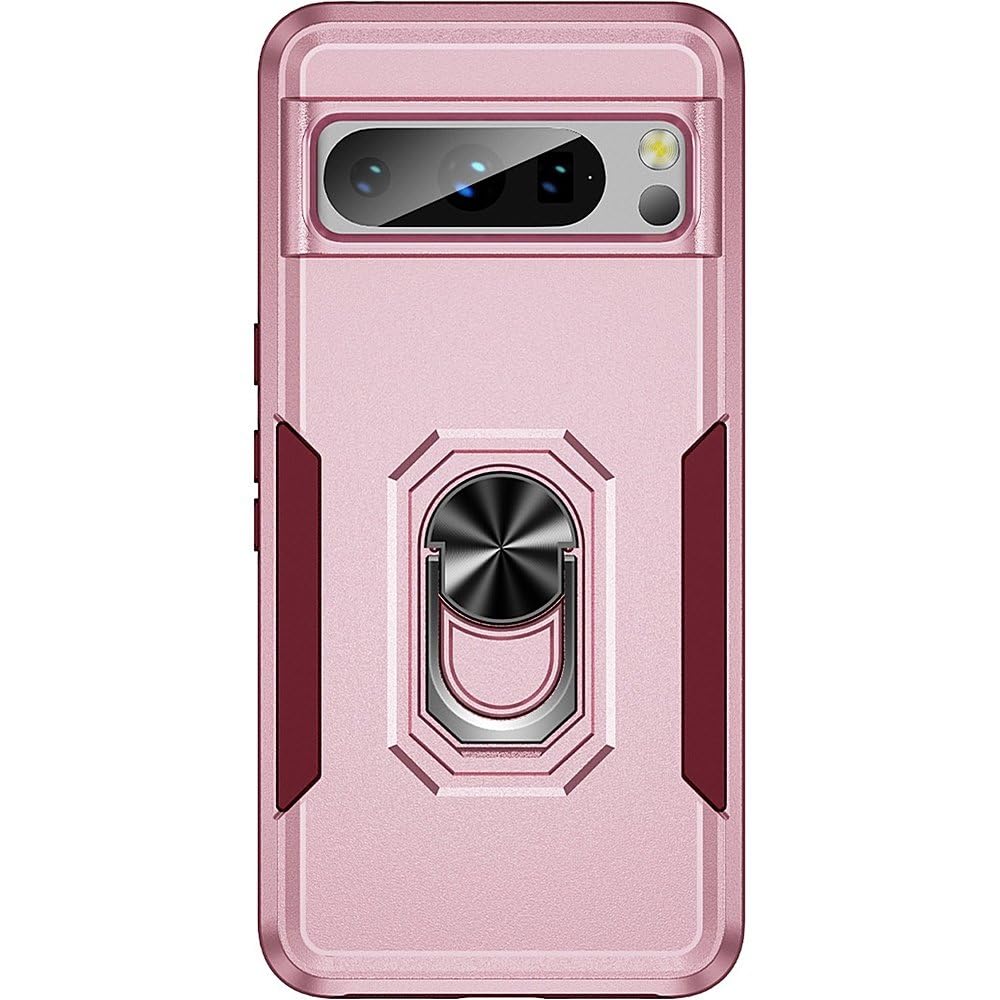SaharaCase Military Kickstand Series Case for Google Pixel 8 (2023) - Rugged Protection Anti-Slip Grip Slim Fit with Kickstand (Rose Gold)