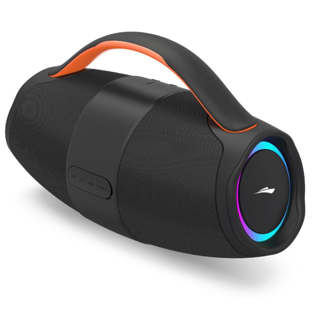 iCruze Believe Portable Bluetooth 5.3 Speaker with 20W Heavy Bass Sound, Double Vibrator, TWS Function, RGB Lights, 1800mAh Battery, USB,TF,AUX,FM,TWS & SD Card Support, Up to 3 Hours Playtime