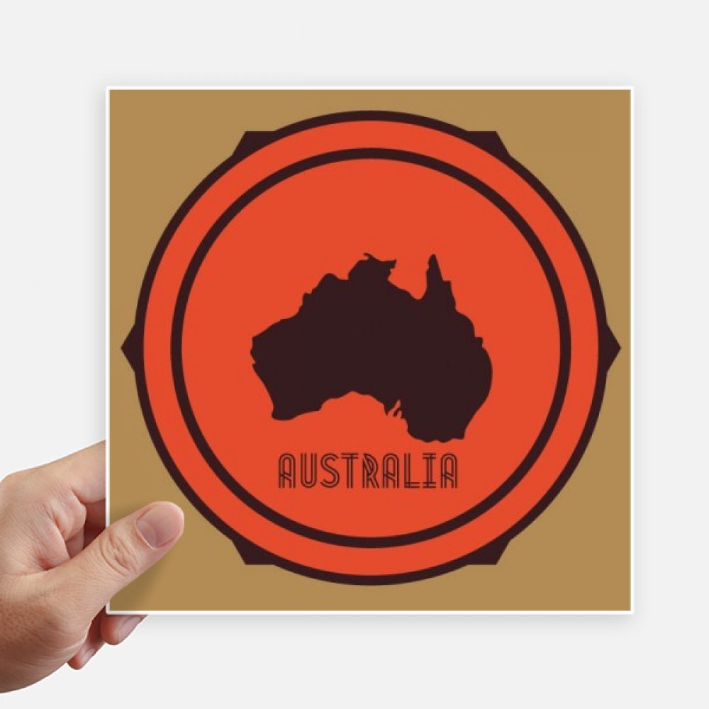 Illustration Australie autocollant multicolore carré 20 cm pour déco moto et ordinateur