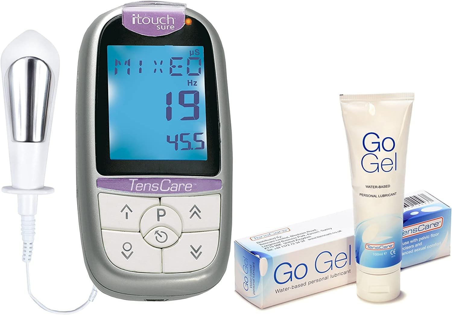 TensCare iTouch Sure + Go Gel Lubricant (50ml) - Pelvic Floor Trainer for Strengthening and Tightening The Pelvic Floor Incontinence and Bladder Loss
