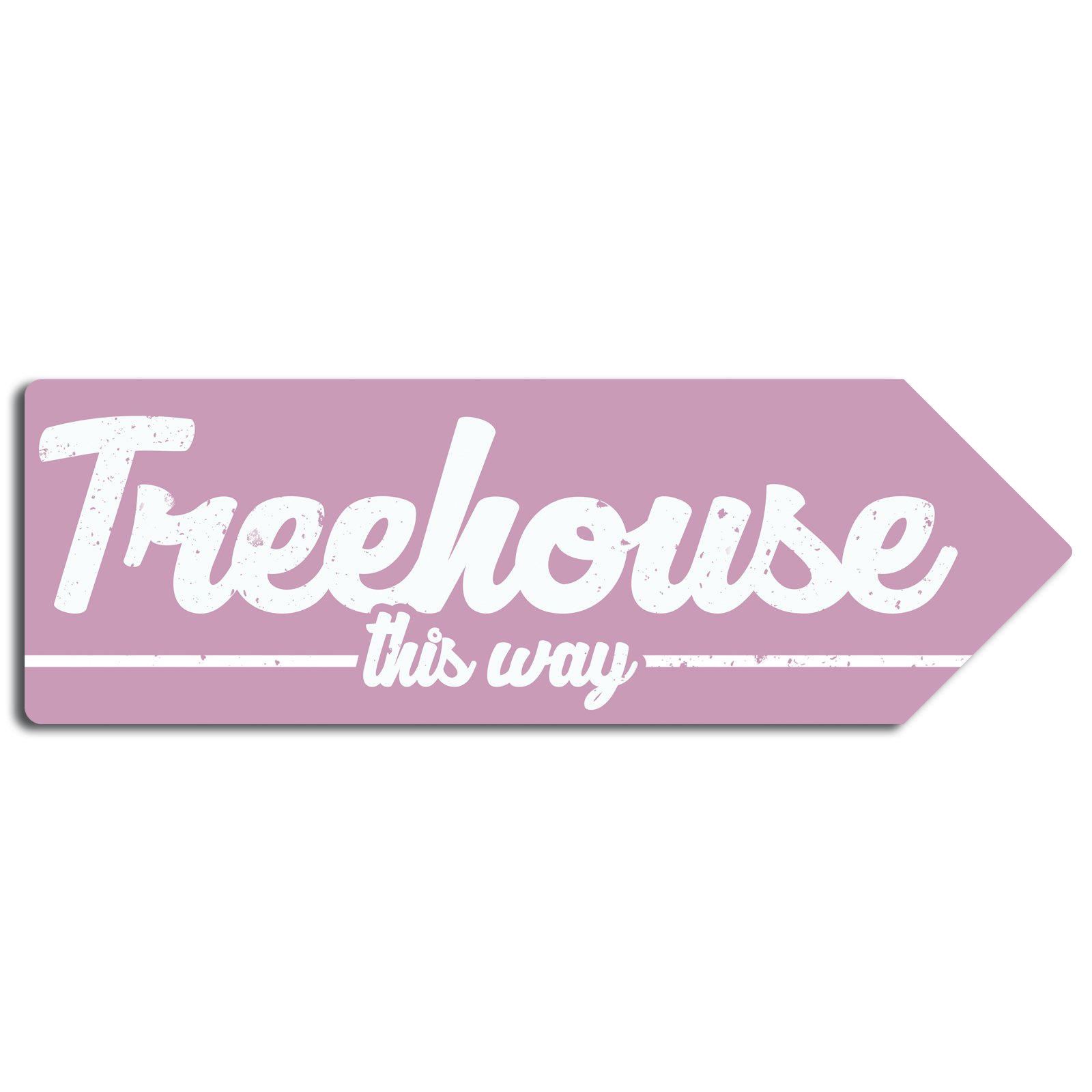 Cirrus Pink Treehouse Arrow (Pink) - Metal Wall Sign Plaque Art Inspirational