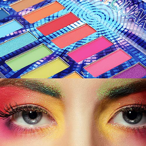 De'lanci Eyeshadow Palette 16 Colors, Highly Pigmented Matte Shimmer Colorful Eye Shadow Pallet, Long Lasting Bright Vibrant Rainbow Red Purple Blue Eyes Shade Palette Make Up, Vegan & Cruelty-Free #TOP3